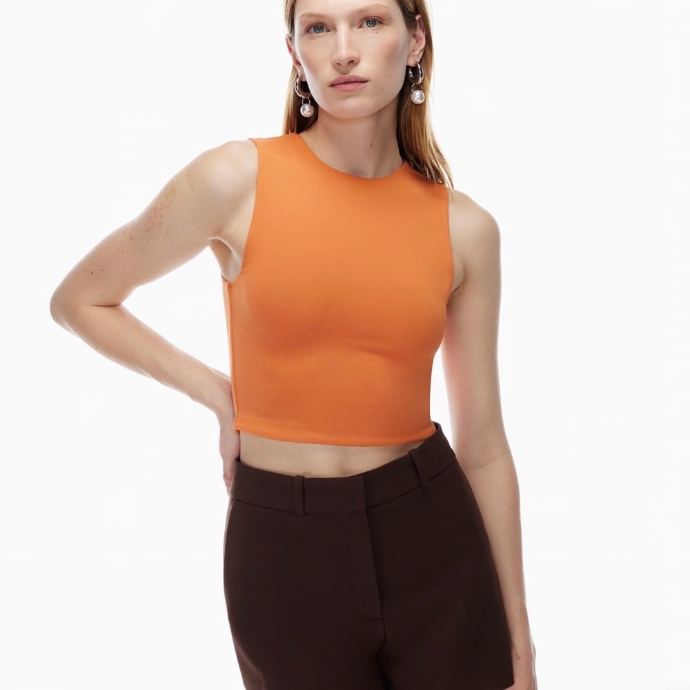Babaton Aritzia Contour Crop Muscle Tank Top Size XS | Orange - Picture 1 of 5